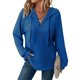 thumbnail image 2 of Sudadera con capucha para mujer,Sudadera informal con capucha y botones para mujer, manga larga con cordón ajustable, poliéster, para uso doméstico, sopatenor, 2 of 9