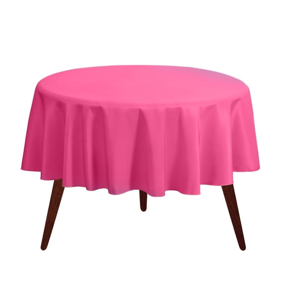 Gee Di Moda Round Tablecloth - 70 Inch Fuchsia Round Table Cloth for 24 to 48 Inch Round Tables - Heavy Duty Washable Fabric - for Buffet Table, Holiday Party, Dinner, Wedding & Baby Shower