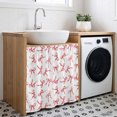 thumbnail image 3 of Pink Bow Ribbon Cabinet Curtain 35"Wx35"L, Dustproof Under Sink Skirt with Self Adhesive Tape, Vintage Modern Art Bowknot Cabinet Curtain Cover for Kitchen Sink, Bathroom Vanity, Laundry Room, 3 of 9