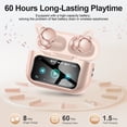thumbnail image 3 of Open-Ear Headphones, Wireless Clip On Earbuds with Touch Screen Charging Case 60H Playtime, Bluetooth 6.0, IPX7 Waterproof, Lightweight Comfort, Stable Fit, Open-Ear Safety Design for Workout/Running, 3 of 13