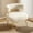 Cream White, variant on SEYNAR Mid Century Sherpa Accent Chair,Fluffy Round Upholstered Bucket Armchair,Vanity Chair Side Corner Sofa for Living Room,Office(Cream White)