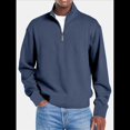 thumbnail image 4 of Sudadera Informal de Larga con Cuello Alto y Cremallera de un Cuarto para Hombre Azul Océano 5XL, 4 of 9