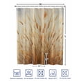 thumbnail image 4 of Split Shower Curtain for Transfer Bench, Wild Plant Fabric Shower Curtains for Bathroom, Vintage Botanical Leaves Yellow Tub Sliding Transfer Bench Waterproof Bath Curtains 72"x72", 4 of 9