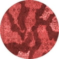 thumbnail image 1 of Ahgly Company Indoor Round Abstract Red Modern Area Rugs, 5' Round, 1 of 4