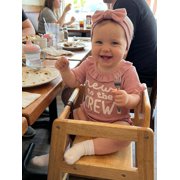BemeyourBBs Newborn Baby Girl Summer Clothes Hospital Going Home Outfit Baby Girl New To The Crew Romper Letter Embroidered Short Sleeve Waffle Knit Ruffle Jumpsuit Shorts Headband