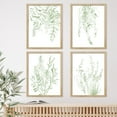 thumbnail image 2 of PixonSign Framed Wall Art Pastel Green Forest Leaf Variety Print, Set of 4 Nature Wilderness Wall Decor Prints, Botanical Floral Leaves Wall Décor, Rustic Classic Home Artwork - 8"x10" Natural, 2 of 5