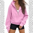 thumbnail image 2 of Half Zip Cropped Hoodies for Women Y2k Cute Jackets Spring Fashion 2026 Sweatshirts, 2 of 6