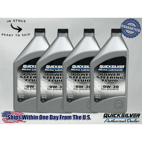 Mercury OEM Power Steering Fluid Quarts 92-858077Q01 4 Pack