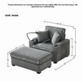 thumbnail image 4 of Leumius 55" Oversized Chaise Lounge Chair,Corduroy Sleeper Chair with Ottoman & Cup Holder,Sleeper Couch for Living Room,Bedroom,Gray, 4 of 8
