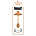 thumbnail image 5 of Jarware Honey Dipper Lid for Regular Mouth Mason Jars, Orange Honey Server, 2.75" x 2.75" x 6", 5 of 7