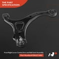 thumbnail image 4 of A-Premium Front Right Lower Control Arm, with Ball Joint & Bushing, Compatible with Hyundai Santa Fe 2007 2008 2009, Replace # K621685 CMS90153, 4 of 8