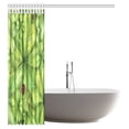 thumbnail image 2 of MYPOP Watercolor Painting Shower Curtain, Ladybirds on Shamrock Leaves Fabric Bathroom Set with Hooks, 60 X 72 Inches, 2 of 2