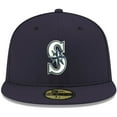thumbnail image 2 of Men's New Era Navy Seattle Mariners White Logo 59FIFTY Fitted Hat, 2 of 5