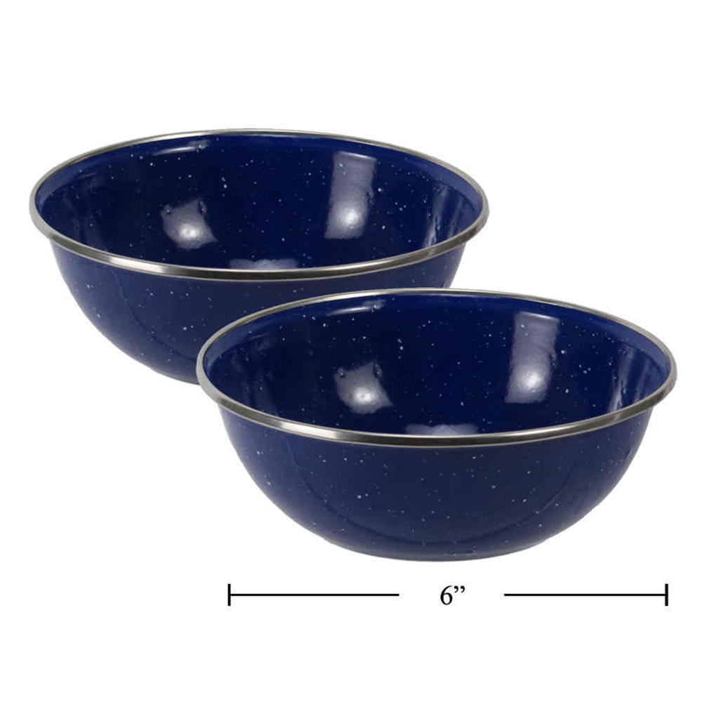 Enamel Bowl for Outdoor Travel Camping Hiking, 5.7" x 2", Blue