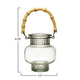 thumbnail image 3 of Bloomingville Glass Vase/Votive Holder with Fluted Design & Bamboo Handle, 3 of 3