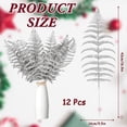thumbnail image 2 of 12Pcs/48Pcs Christmas Glitter Leaves Artificial Tropical Leaf Christmas Tree Sprays Glitter Leaf Garland Flashing Christmas Picks, DIY Bouquet Stem Floral Branches for Wedding Xmas Wreath Decoration, 2 of 7