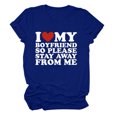 thumbnail image 2 of TIMIFIS T-Shirts de la Saint-Valentin à Manches Courtes pour Femmes Mode Décontractée Col Rond J'aime Mes Petits Amis T-Shirt Imprimé Col Rond, 2 of 3