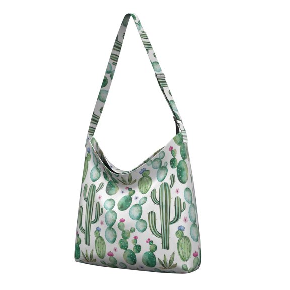 Watercolor Cactus Sling Tote - Fashionable Women's Work Bag with Spacious Interior & Southwestern Succulent Design
