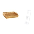 thumbnail image 5 of Fiocias Storage Basket Woven Kitchen Organizer with Handles Acrylic Round Side Table Three Tier Decorative Container Handmade Suitable for Home Office Bedroom, 5 of 8