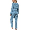 thumbnail image 4 of Anygrew Women's Pajamas Set Long Sleeve Shirts and Long Pants 2 Piece Pjs Sleepwear with Pockets, 4 of 9