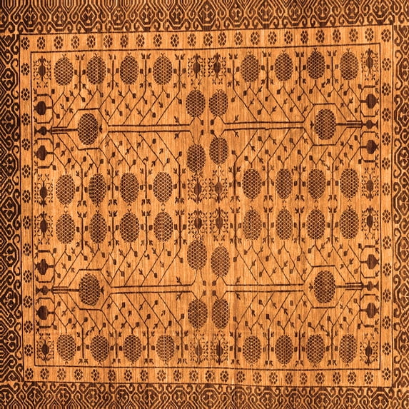 Ahgly Company Indoor Square Southwestern Orange Country Area Rugs, 5' Square