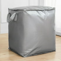 KOYPTL Heavy Duty Storage Bag with Reinforced Handles Extra Large Capacity Moving Bags for Clothes Christmas Decoration Waterproof Organizer Tote Bag Thickened Double Zipper Gray