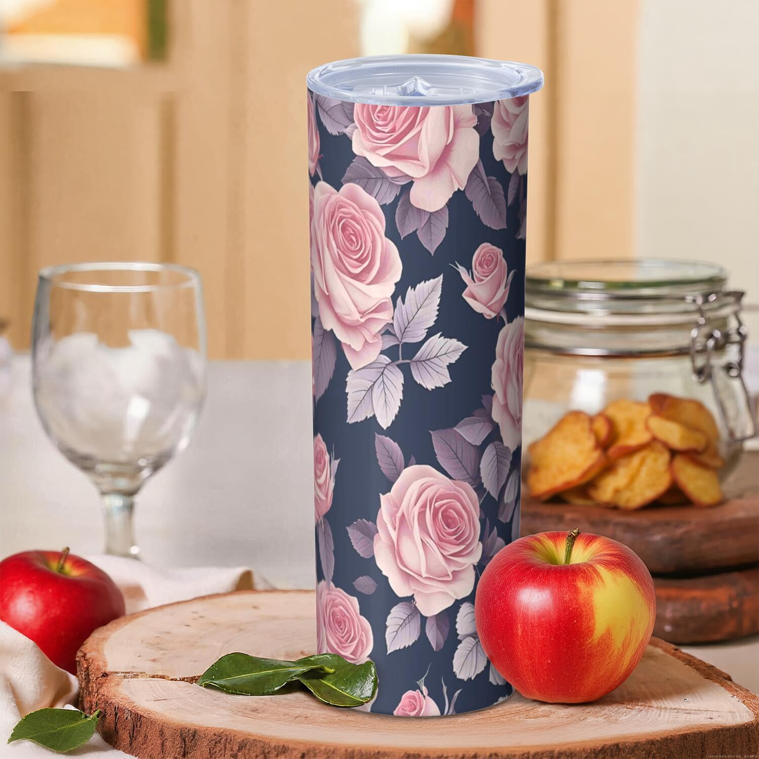 Flower Floral Print Pattern Insulated Lunch Bag for Women and Men, Large Portable Soft Cooler Tote, Thermal Food Storage Bag with Pearl Cotton, 8.66L, 8.75"x5.75"x9.5"