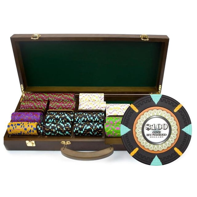 Brybelly CSMT-500W Claysmith Gaming The Mint Chip Set, Walnut - 500 count