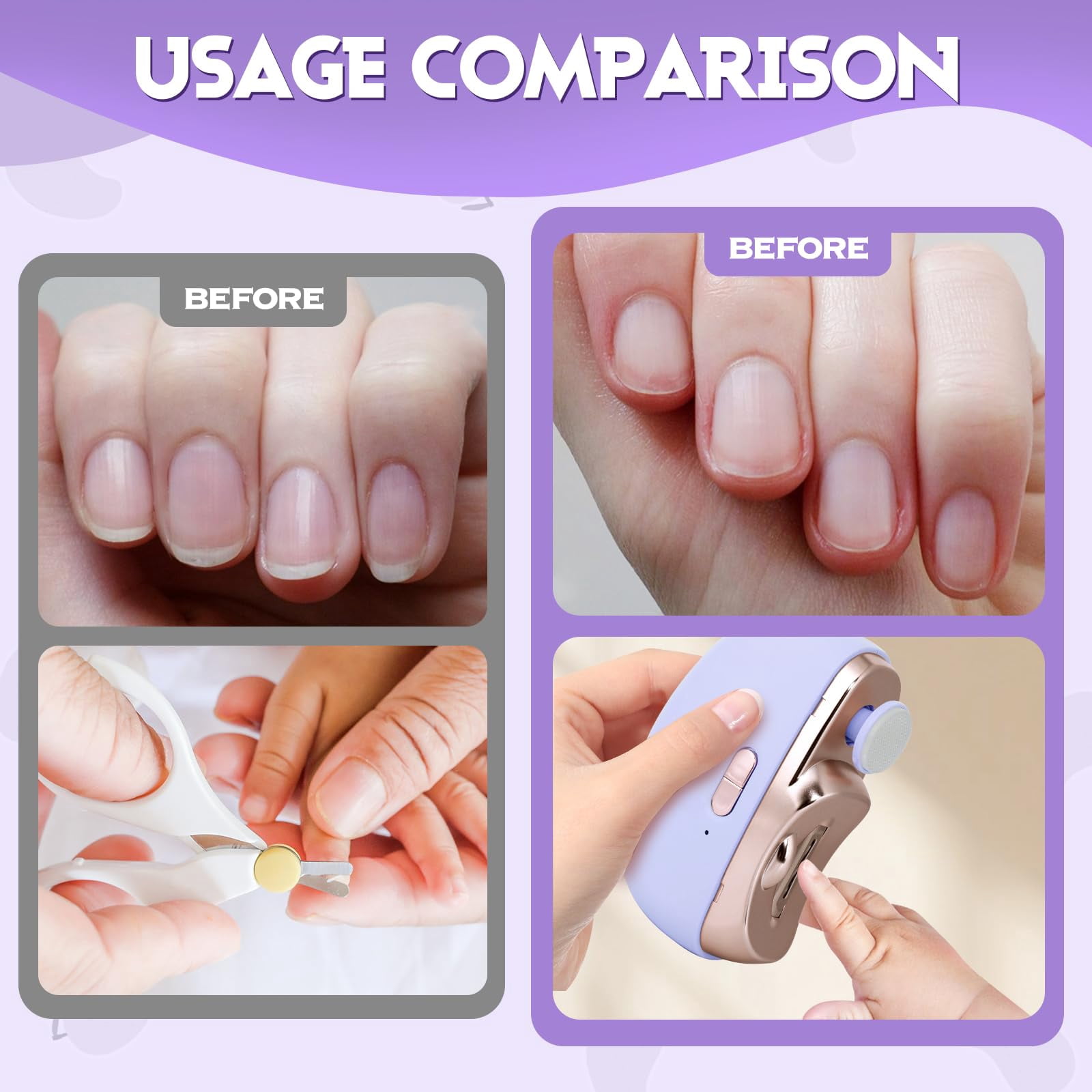 2025 Upgraded Electric Nail Clipper, Electric Nail File, 2 Speeds Automatic Nail Trimmer with LED Light & Clip Storage - USB Rechargeable for Baby, Kids, Adults, Seniors