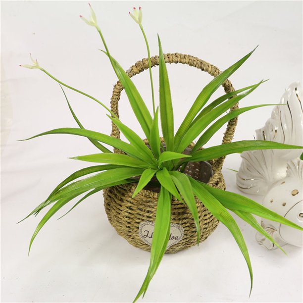 unbranded Rama Artificial De Cymbidium Con Hojas Para Ambiente Tropical Y Hogar