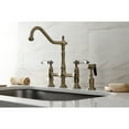 thumbnail image 3 of Kingston Brass KS1273WLLBS Wilshire Bridge Kitchen Faucet with Brass Side Sprayer, Antique Brass, 3 of 8