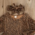 thumbnail image 2 of Seyurigaoka 3 Pcs Kid's Casual Suit, Falbala Leopard Pullover, Folded Trousers, Headband, 2 of 7