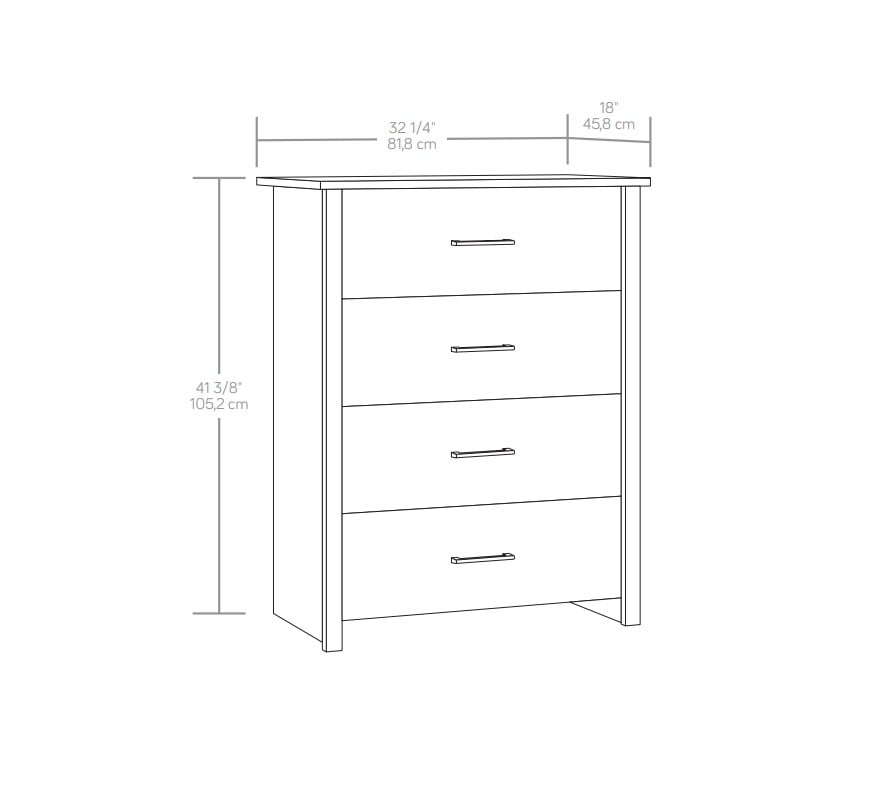 Mainstays Hillside 4-Drawer Dresser, Warm Walnut Finish