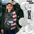thumbnail image 6 of Uorisanigo Girls Half Zip Cropped Pullover Sweatshirt Wolf American Flag Long Sleeve Pullover Top Oversized Sweatshirts for Kids Fall Winter Clothes Quarter Zipper Hoodies, 6 of 7