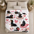 thumbnail image 5 of Adorable Dachshund Theme Pink Hearts Dog Lover, Playful Pet Portrait Pattern, Warm Flannel Blanket for Living Room and Reading Nook, Dog Lovers Friendship Gift, Pet Lover Home Decor, 5 of 9