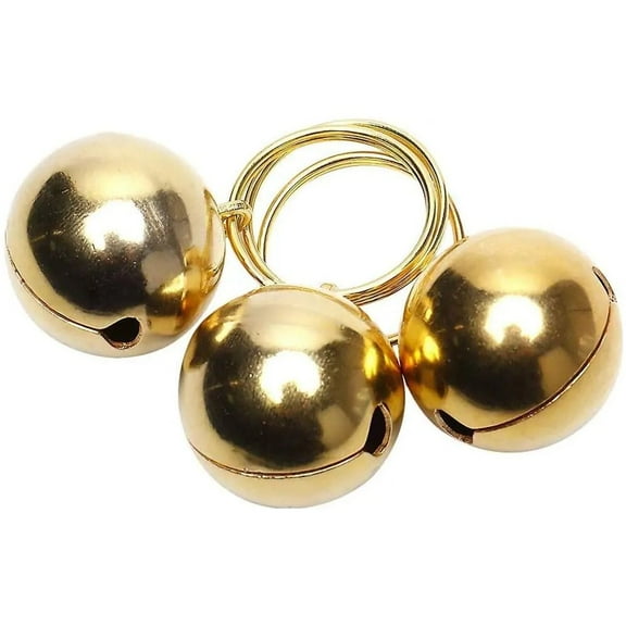 Coastal Pet Round Dog Bells Collar Decoration, 1-Inch Gold (3-Count)