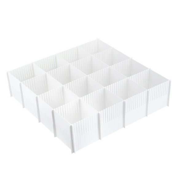 Voiceine 10 Drawer Dividers, 38* 7 Adjustable Drawer Organizer, Sock Organizer, Drawer Organzier ( White )