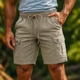 thumbnail image 2 of uikmnh Mens Shorts Cargo Shorts Men's Shorts Cargo Trousers & Work with Zip Button More Pockets Outdoor Sports Shorts Summer Plain Classic ​ Size:3XL, 2 of 9