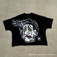 thumbnail image 1 of Camiseta de gran tamaño Retro Punk Rock, Top de manga corta de algodón con estampado gráfico de payaso Harajuku de Hip Hop, 1 of 4