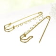 thumbnail image 3 of 1 Bag 10pcs Metal Safty Big Pin Bag 10pcs Metal Safty Big Pin Spring Pin Brooch With 7 Welding Circle Holes (Golden) pring Pin Brooch With 7 Welding Circle Holes, 3 of 8