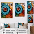 thumbnail image 4 of Designart "Jeweled Grotto with Geode Tiles" Landscapes Canvas Wall Art - Traditional Blue Stone Geode Hallway Wall Art Decor, 4 of 6