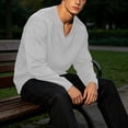 thumbnail image 5 of KyCheLot Mens Long Sleeve Shirt V Neck Textured Tops Oversized Casual Athletic Fashion Streetwear Pullover, 5 of 8