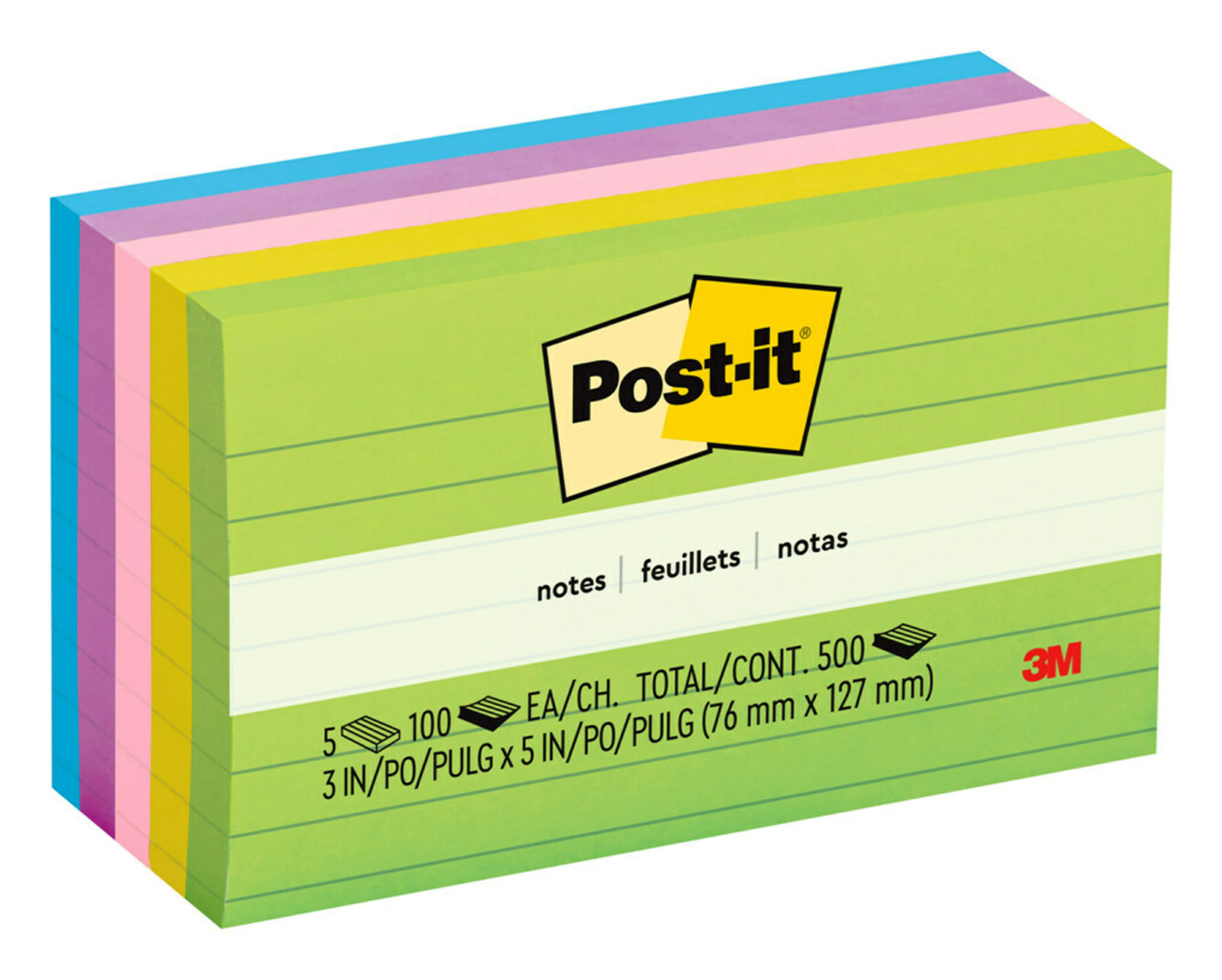 Details about   Post-it Original Pads in Jaipur Colors 3 x 5 100-Sheet 5/Pack 6555UC 