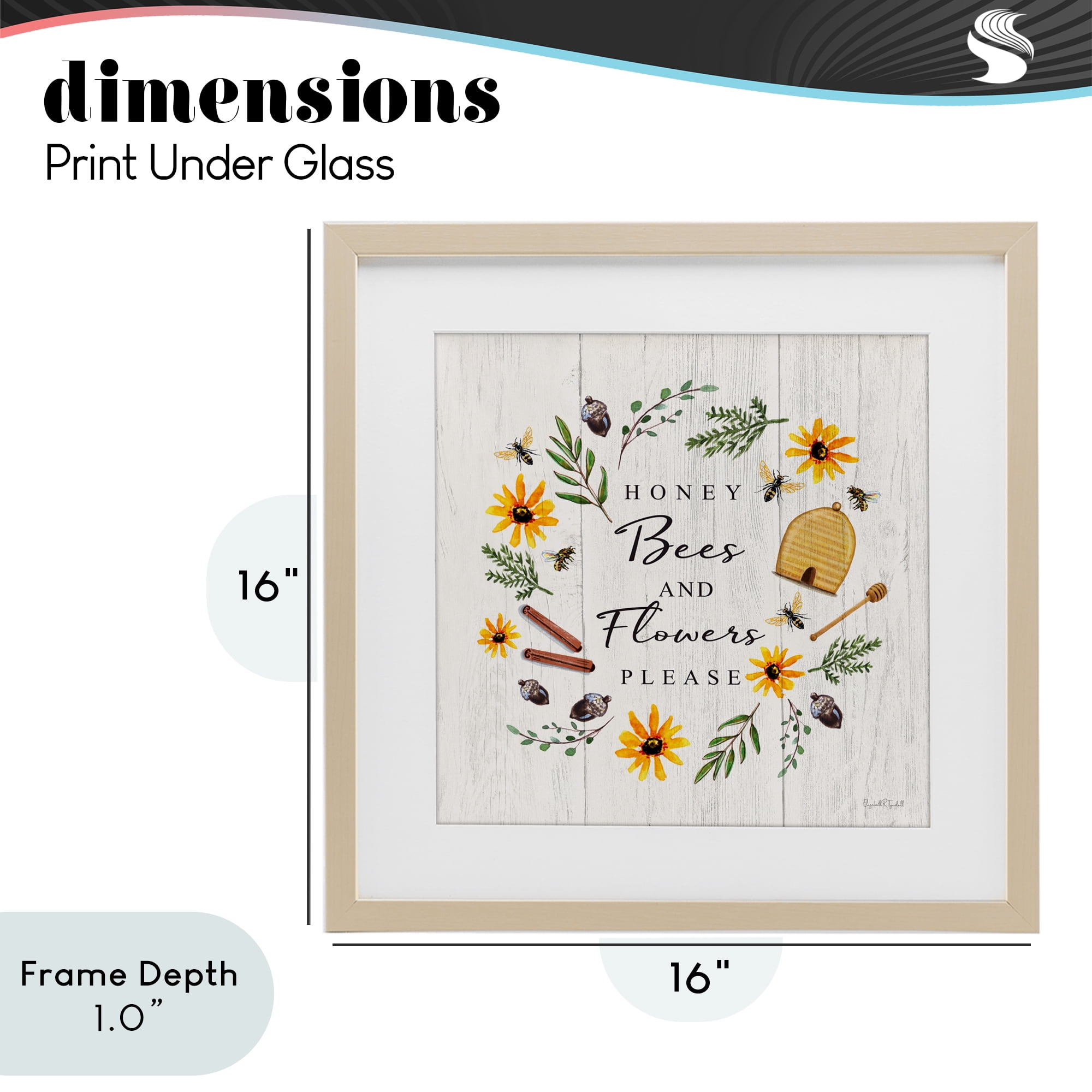 Stupell Industries Country Cottage Wreath & Quote Birch Framed Print Under Glass, design by Elizabeth Tyndall