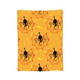 thumbnail image 7 of DouZhe Ultra-Soft Micro Fleece Lightweight Flannel Bed Blanket, Halloween Fun Spider Web Orange Print Cozy Warm Throw Blankets, 80"x60", 7 of 7