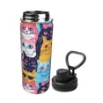 thumbnail image 2 of Susaid Colorful Cats Pattern Art Print 18oz Sports Insulated Kettle Stainless Steel Water Bottle Leakproof Sport Flask, 2 of 7