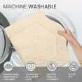 thumbnail image 4 of Home Weavers Waterford Collection Bathroom Rug 100% Cotton Fabric, Soft Absorbent, Elastic Edges, Machine Wash Dry, Toilet Tank Lid Cover for Bathroom, 10"x22" Tank Cover, Ivory, 4 of 8