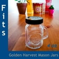 thumbnail image 2 of Plastic Lids with 12-Holes for Golden Harvest 4-Ounce Salt Pepper Shaker Mason Jars 48-400 2" Diameter (Black; 6-Pack), 2 of 3