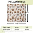thumbnail image 2 of Beige Highland Cow Boot Flower Pattern Square Fitted Tablecloth with Elastic Edge,Square Table Cover,Washable Elastic Table Cover for Home Kitchen Party Decor 34"x34", 2 of 6