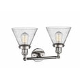 thumbnail image 2 of 208-PN-G44 Innovations Lighting Cone - 2 Light Bath Vanity In Industrial Style-11 Inches Tall and 18 Inches Wide-Polished Nickel Finish-Seedy Glass, 2 of 2